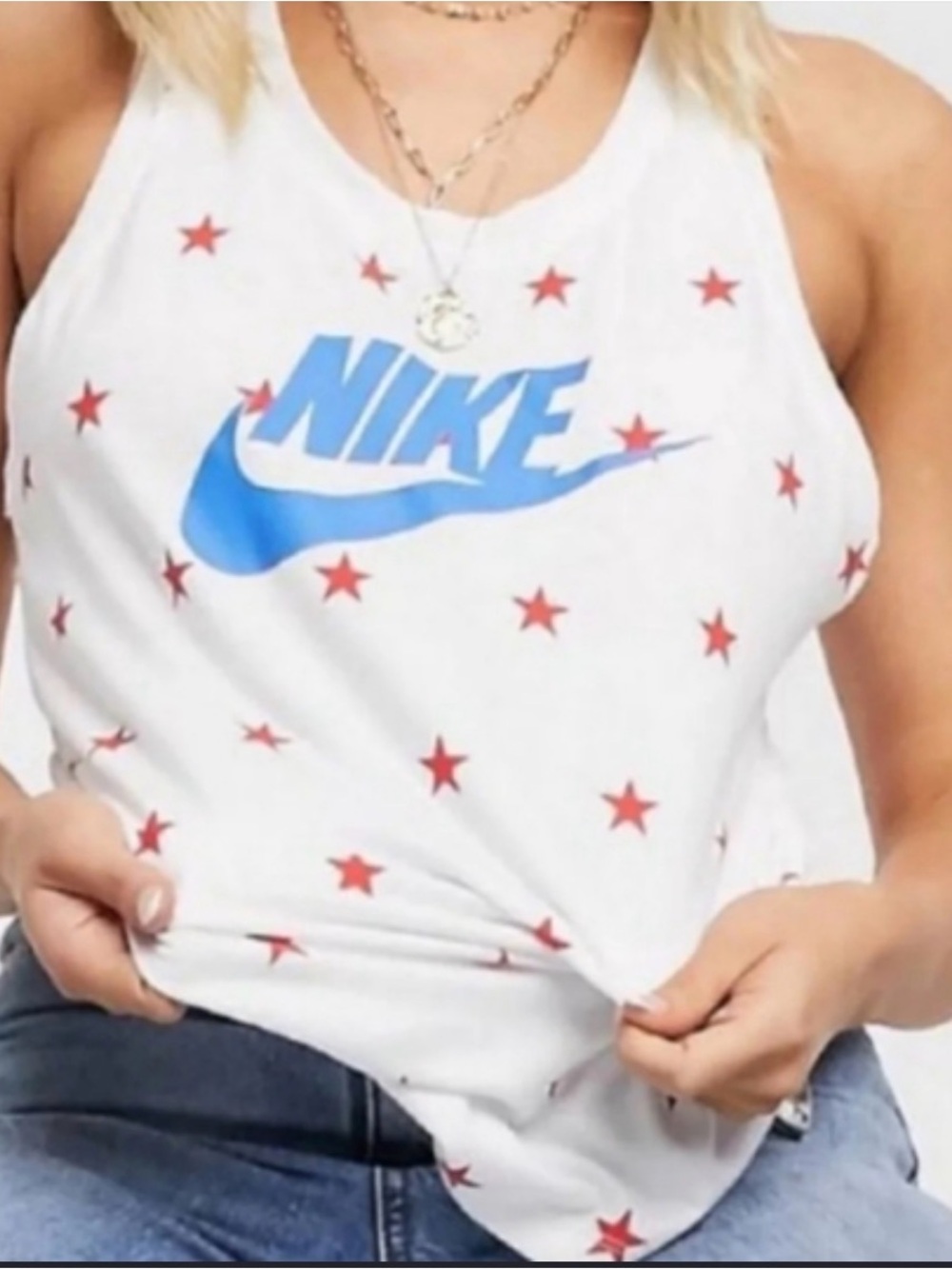 Nike Americana Stars Racerback Tank Top Small America 4th of July